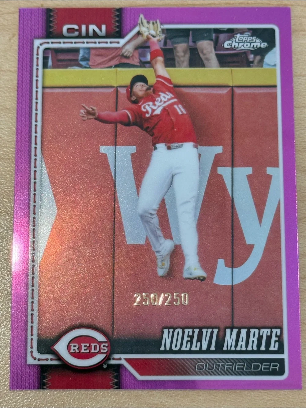 NOELVI MARTE #/250 2026 Topps Chrome Baseball Card Pink Refractor #11 MLB Reds